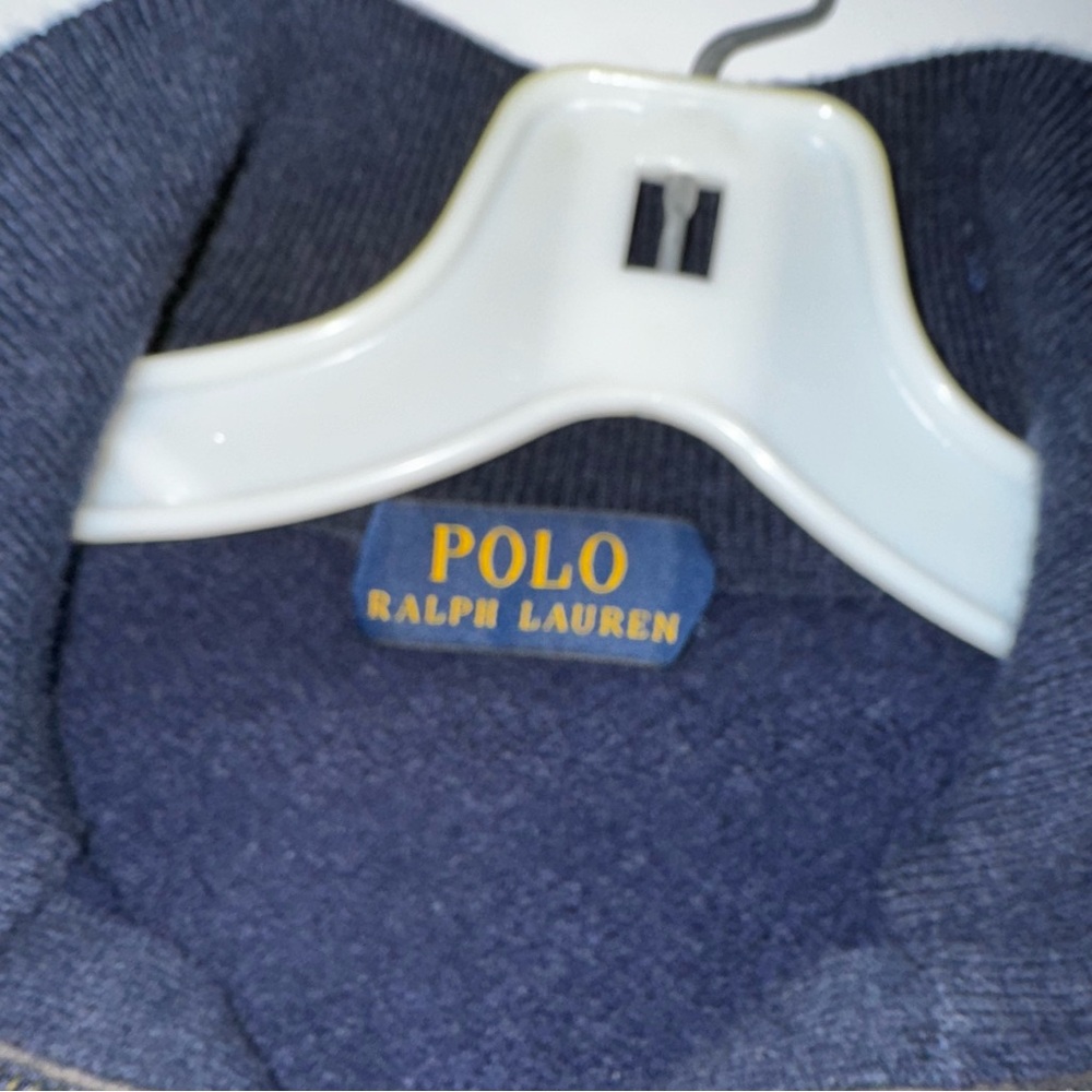 Ralph Lauren 100% Marino wool Men's Dark navy Blue Zip-Up pullover sweater - Picture 4 of 7